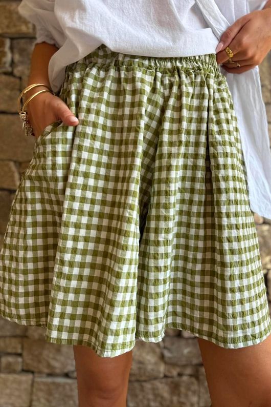 Nonni Gingham City Short Olive