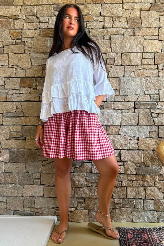 Nonni Gingham City Short Sangria