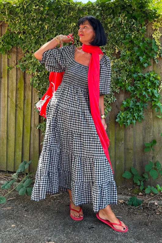 Nonni Gingham Darling Dress Black