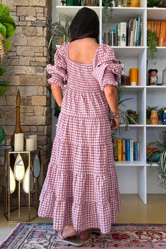 Nonni Gingham Darling Dress Indian Pink 
