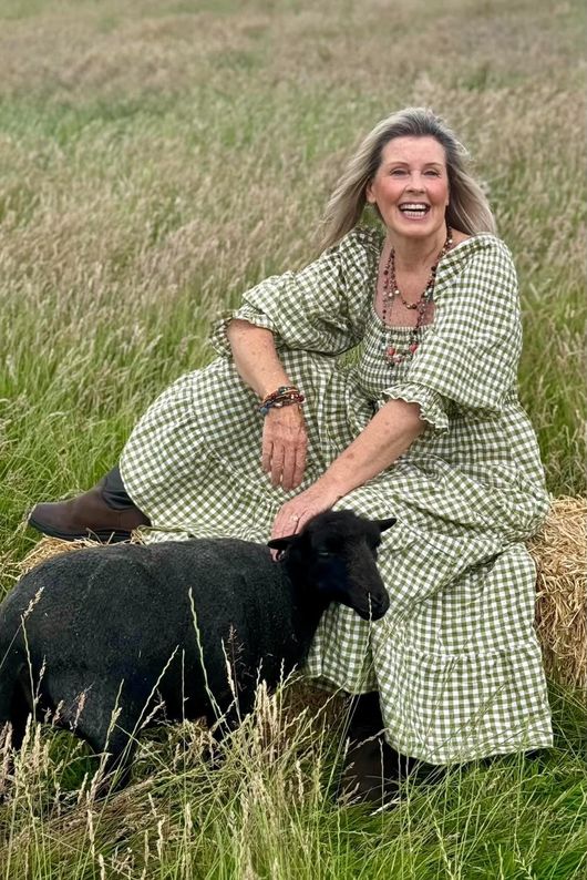Nonni Gingham Darling Dress Olive 
