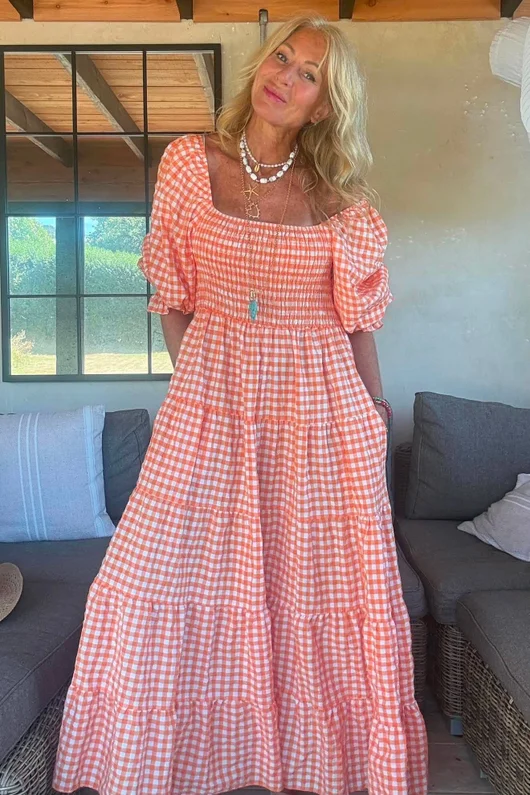 Nonni Gingham Darling Dress Sunset 