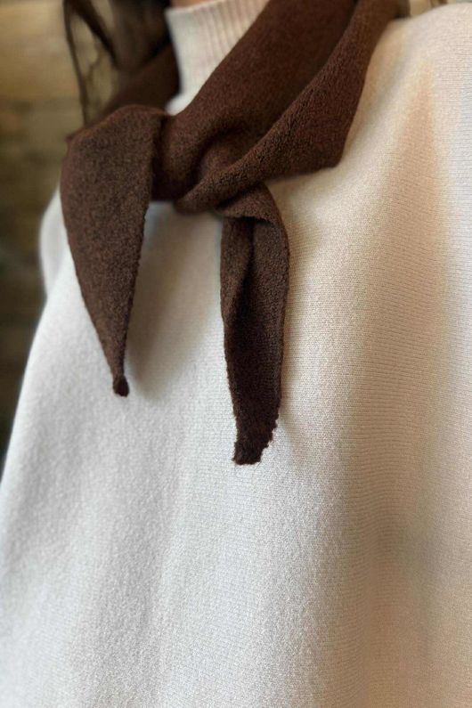 Nora Triangle Knit Scarf Chocolate Marl