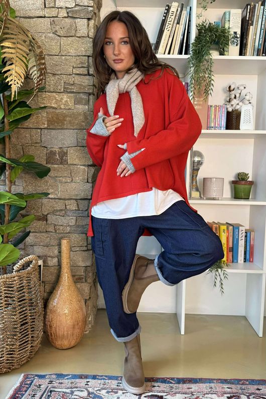 Nora Triangle Knit Scarf Mocha Marl