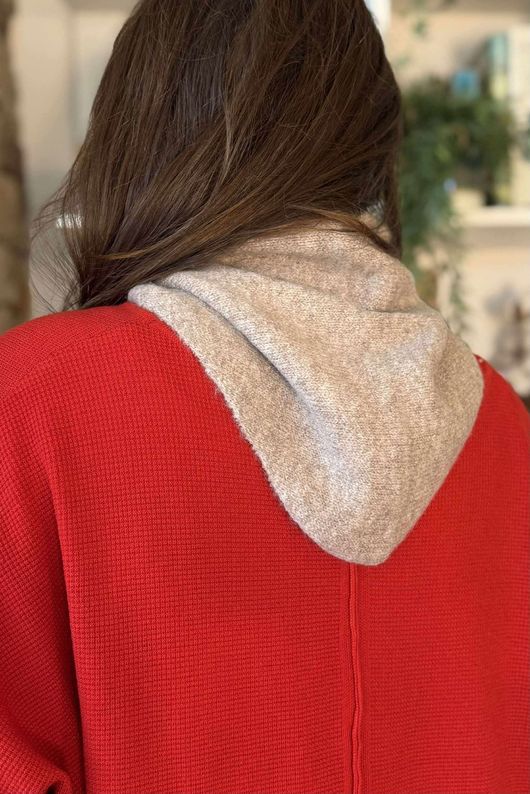 Nora Triangle Knit Scarf Mocha Marl