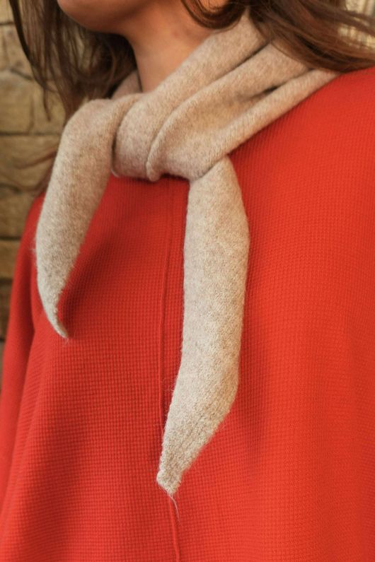 Nora Triangle Knit Scarf Mocha Marl