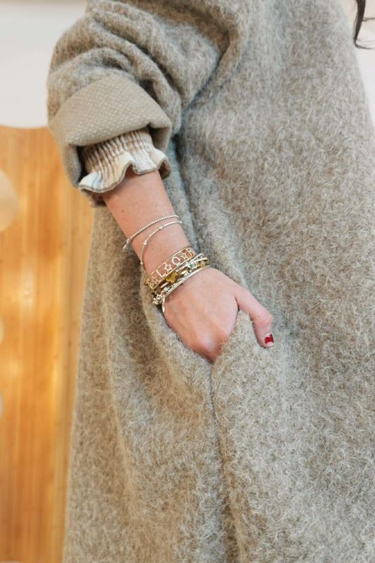 Norbury Funnel Trapeze Coat Oatmeal 