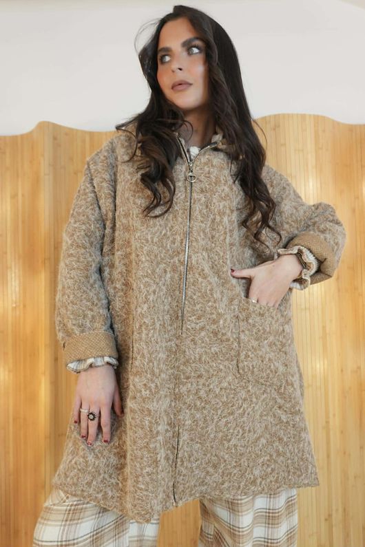 Norbury Hooded Zip Up Jacket Camel  /8=