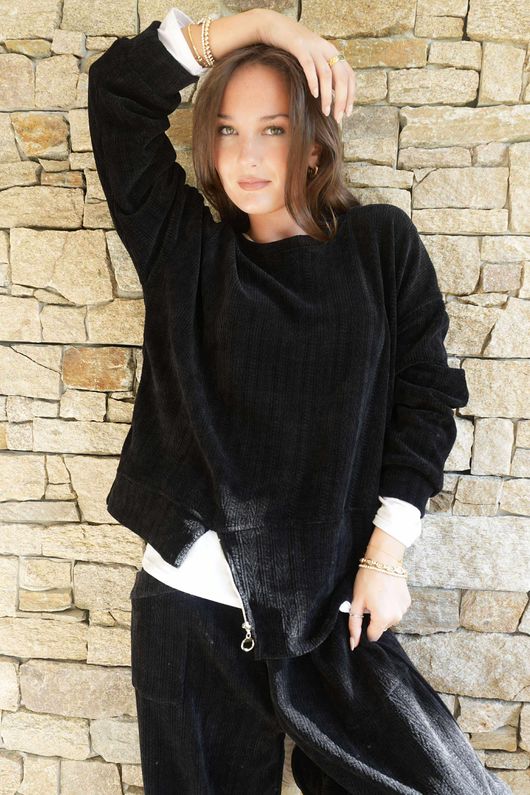 Nuk Stretch Velour Zip Sweatshirt Black /13=