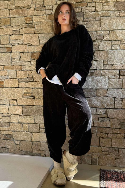 Nuk Stretch Velour Zip Sweatshirt Black