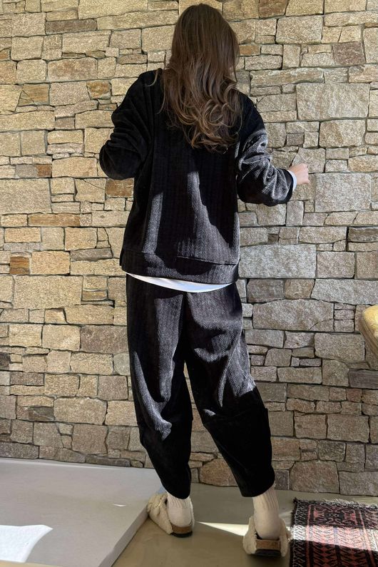 Nuk Stretch Velour Zip Sweatshirt Black