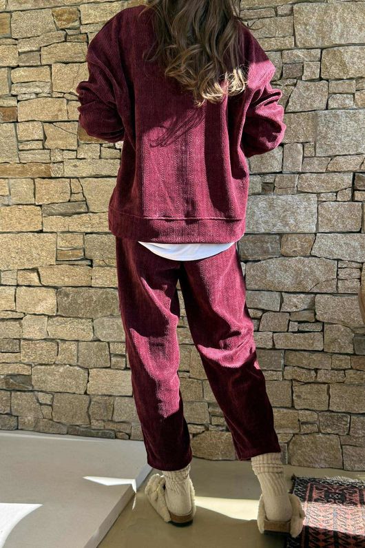 Nuk Stretch Velour Zip Sweatshirt Burgundy /19=