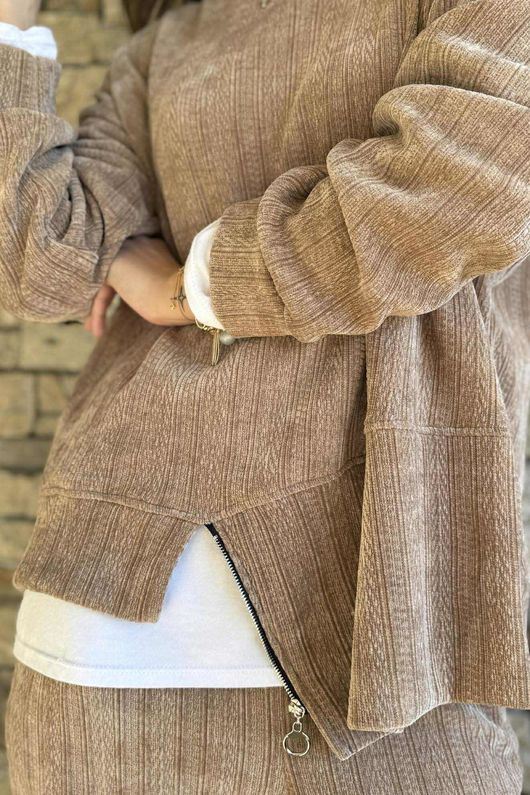 Nuk Stretch Velour Zip Sweatshirt Camel /15=