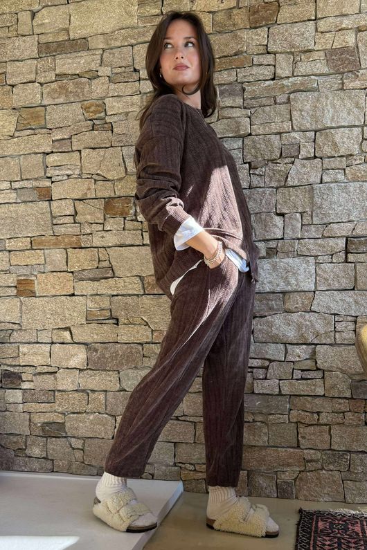 Nuk Stretch Velour Zip Sweatshirt Chocolate /15=