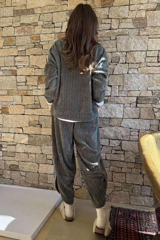 Nuk Stretch Velour Zip Sweatshirt Khaki /11=