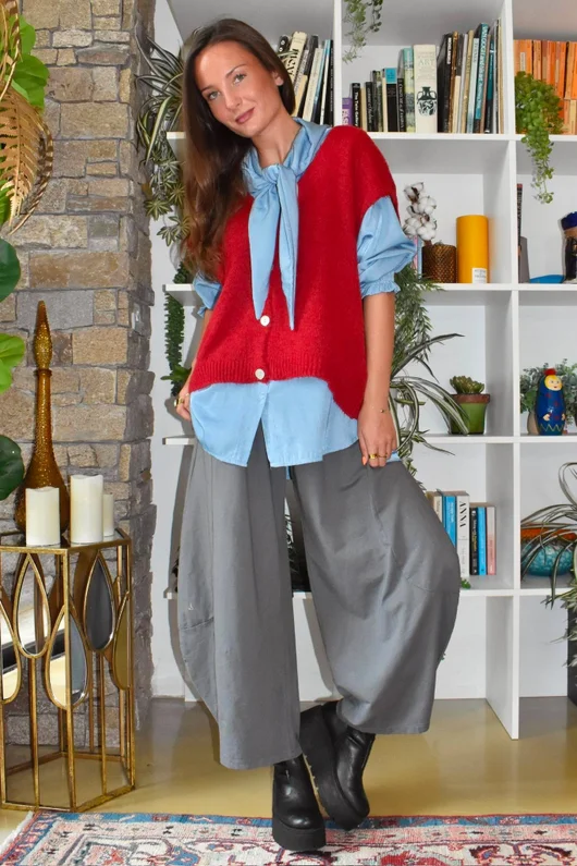 Oliver Knit Waistcoat Morello Marl
