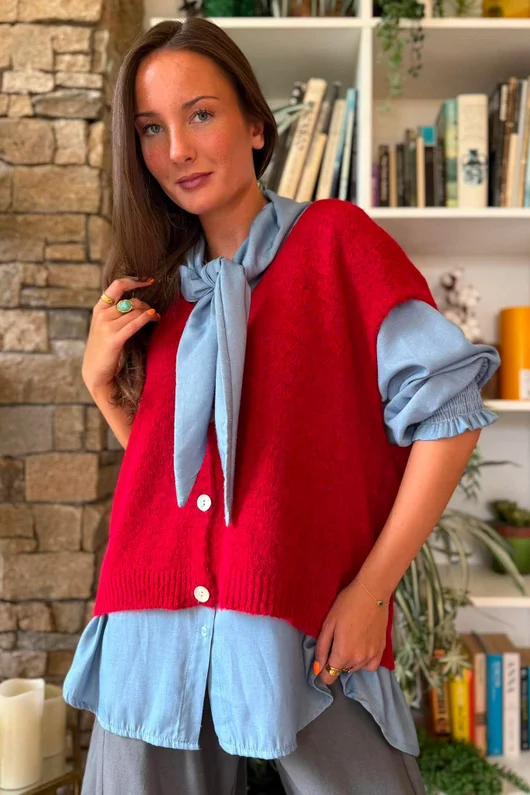 Oliver Knit Waistcoat Morello Marl