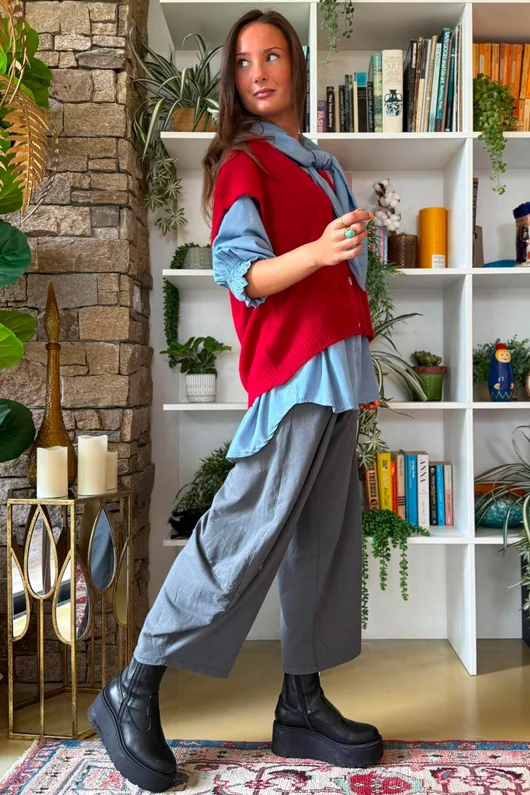 Oliver Knit Waistcoat Morello Marl