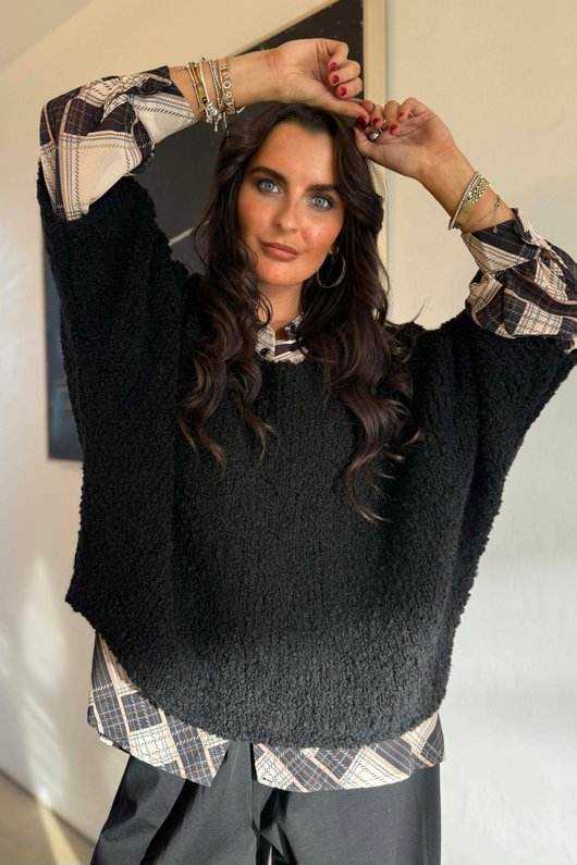 Original Boucle Sloppy Joe Knit Black /20=