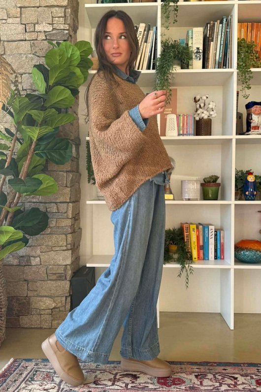 Original Boucle Sloppy Joe Knit Camel /20=