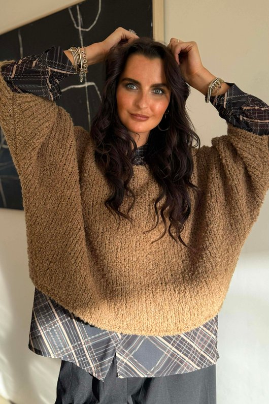 Original Boucle Sloppy Joe Knit Camel /20=