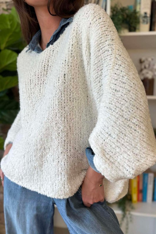 Original Boucle Sloppy Joe Knit Ecru /20=