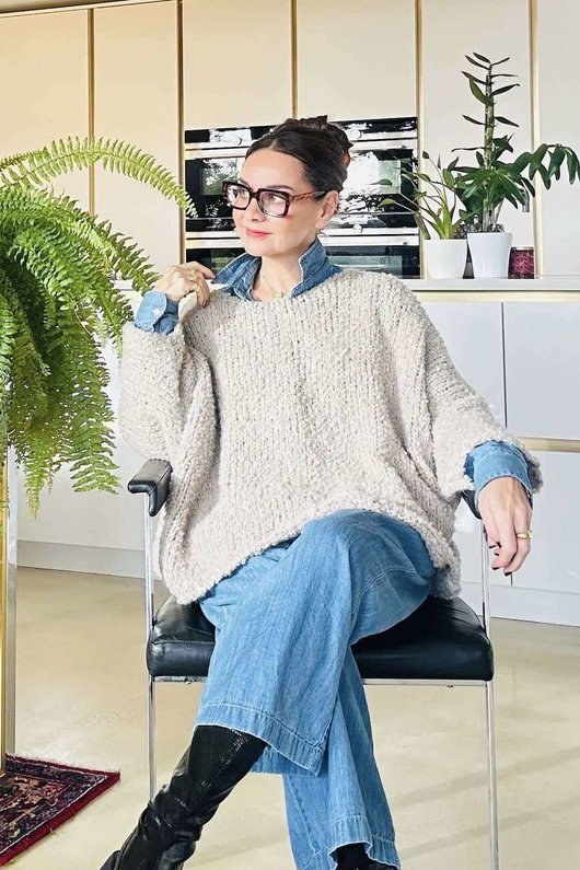 Original Boucle Sloppy Joe Knit Oatmeal