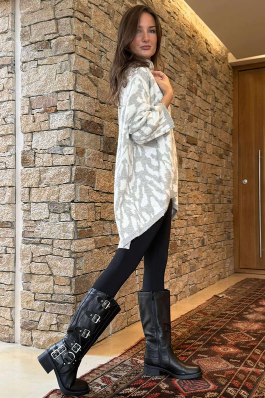 Oslo Animal Dip Back Knit Cloud