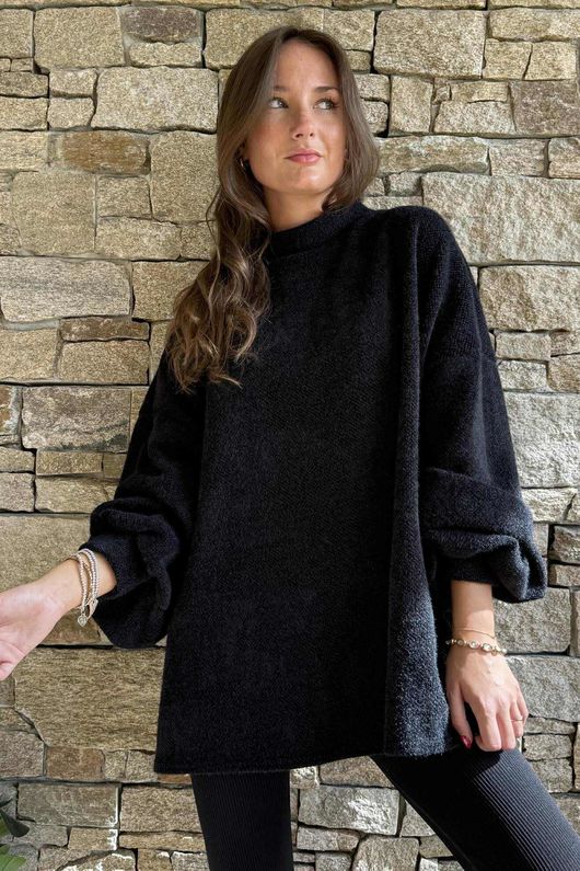 Oversized Buzz Knit Black /20