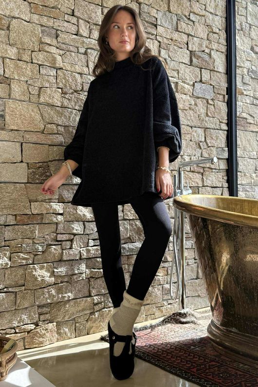 Oversized Buzz Knit Black
