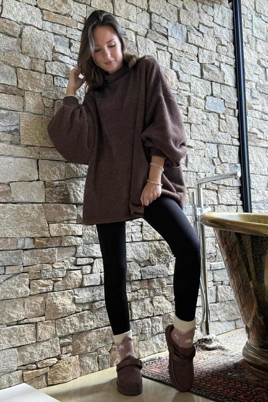 Oversized Buzz Knit Chocolate