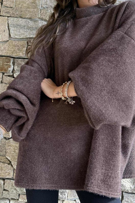 Oversized Buzz Knit Chocolate