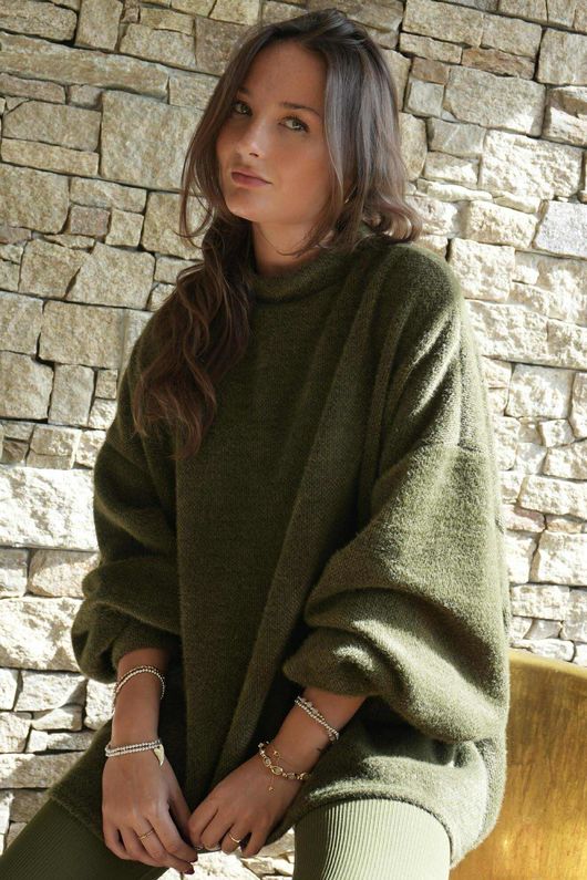 Oversized Buzz Knit Khaki /20