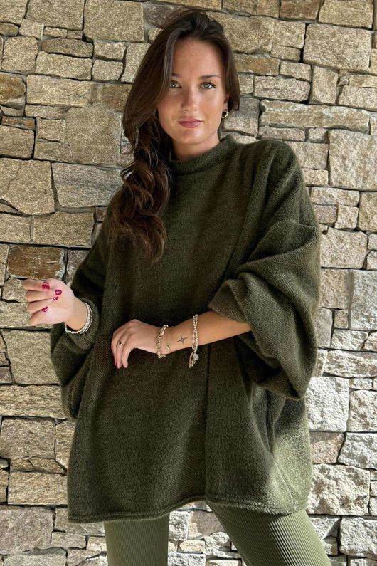 Oversized Buzz Knit Khaki