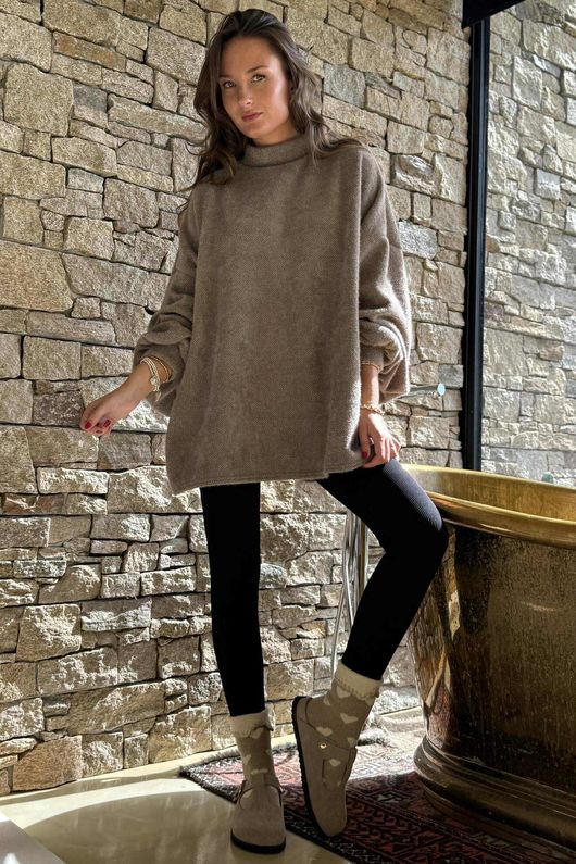 Oversized Buzz Knit Mocha