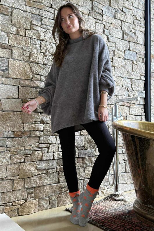 Oversized Buzz Knit Smoky Grey