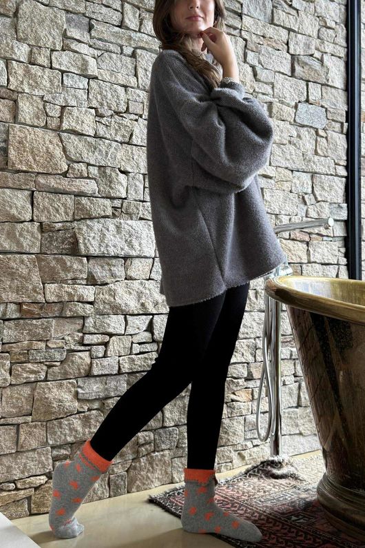 Oversized Buzz Knit Smoky Grey