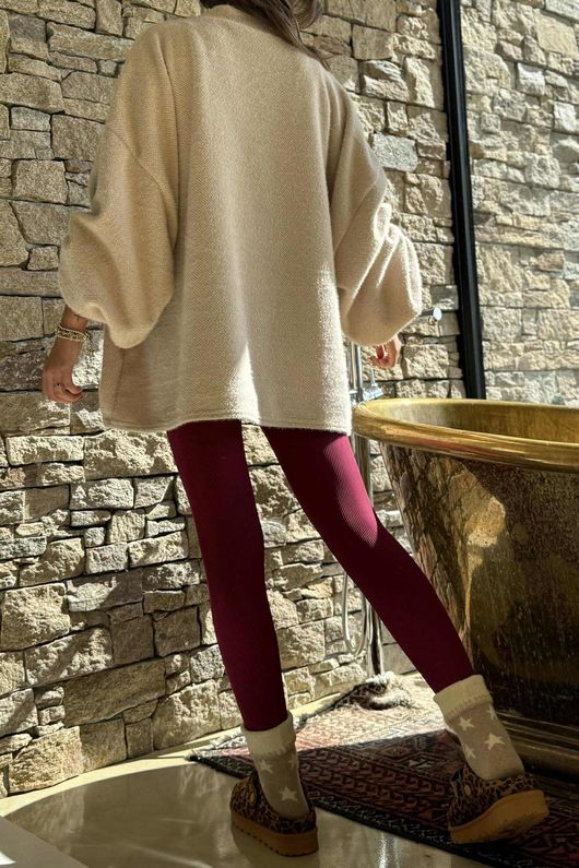 Oversized Buzz Knit Stone