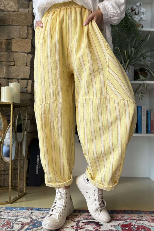 Padstow Stripe Classic Barrel Pant Fresh Ochre