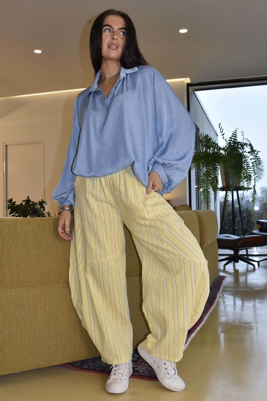 Padstow Stripe Classic Barrel Pant Fresh Ochre