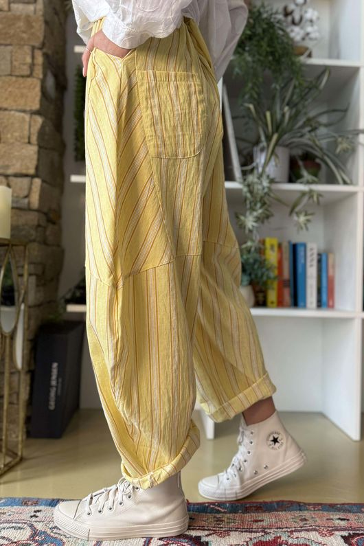 Padstow Stripe Classic Barrel Pant Fresh Ochre