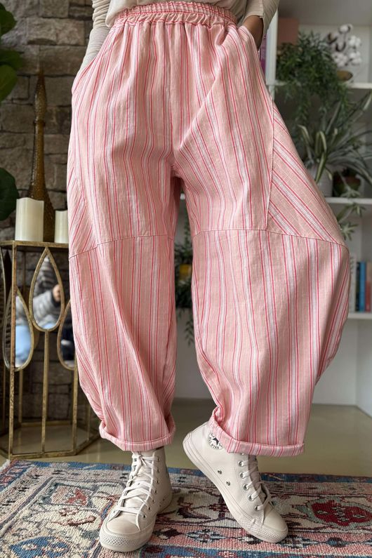 Padstow Stripe Classic Barrel Pant Shrimp