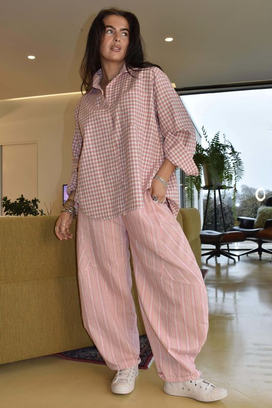 Padstow Stripe Classic Barrel Pant Shrimp