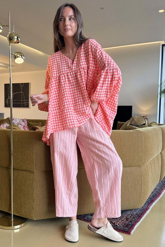 Padstow Stripe Classic Barrel Pant Sugar