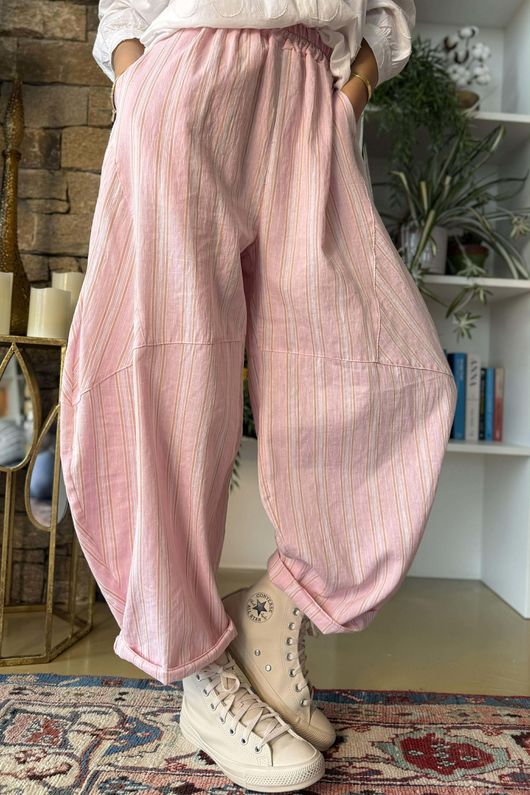 Padstow Stripe Classic Barrel Pant Sugar
