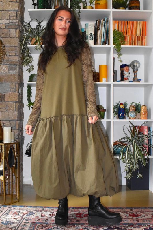 Paisley Layering Top Deep Olive