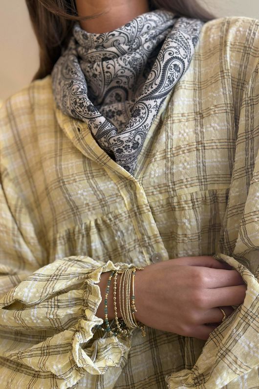 Paisley Park Triangle Neckerchief Stone & Charcoal