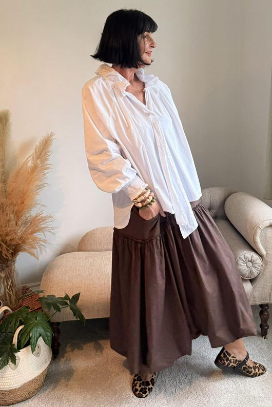 Paloma Bubble Hem Layering Dress Choc Chip