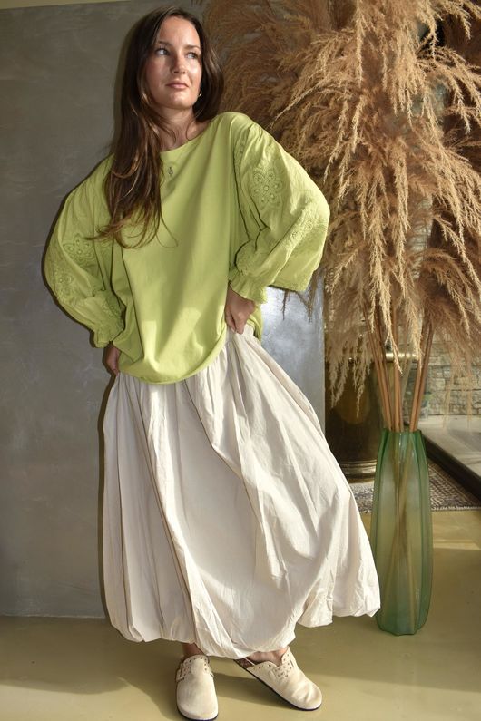 Paloma Bubble Hem Midi Skirt Calico