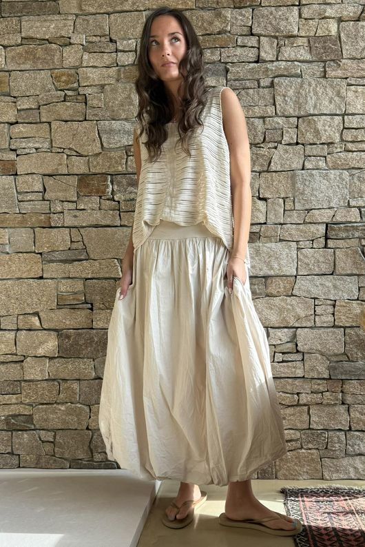 Paloma Bubble Hem Midi Skirt Calico - 